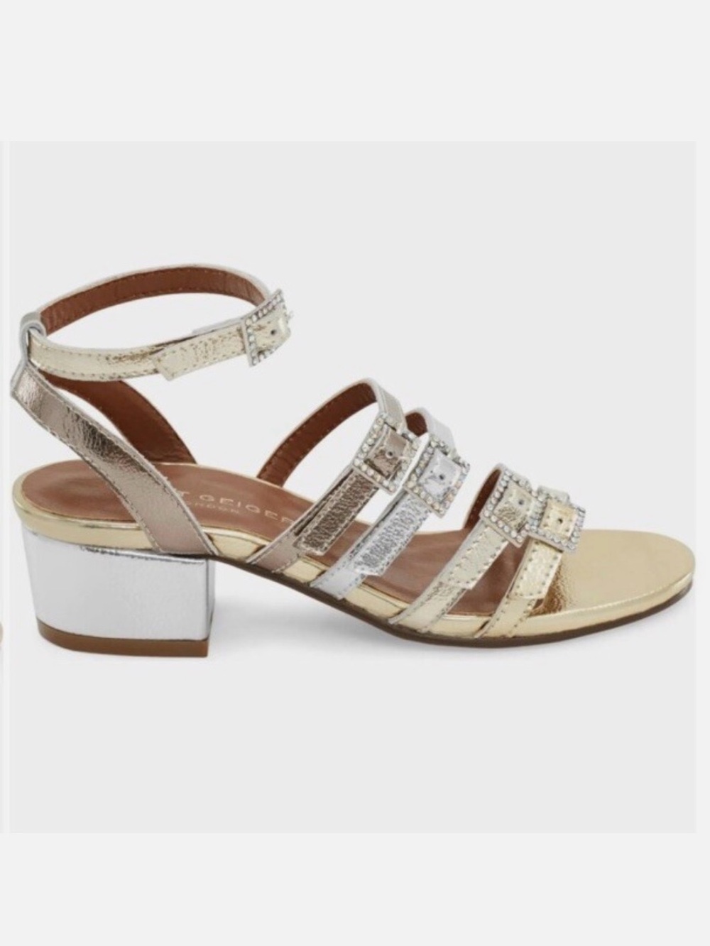 Kurt Geiger Mini Piera Girls Size 13 Metallic Crystal Sandals NWT Nordstrom